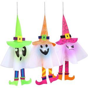 3 Packs Halloween Outdoor Ghost LED Light up Lantern Party Decor